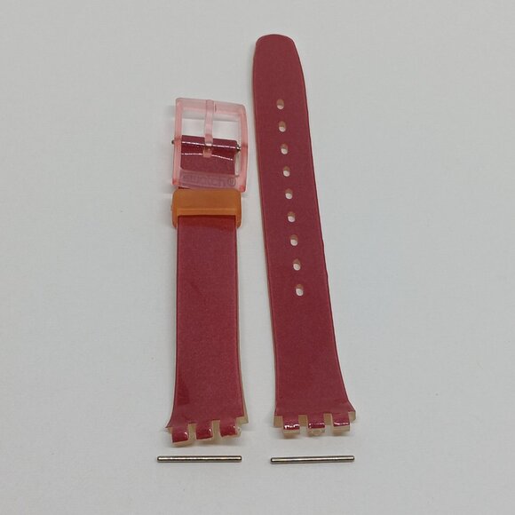 VINTAGE Swatch Ladies Metallic Red Strap - Fits 25mm Swatch Watches - Picture 6 of 7